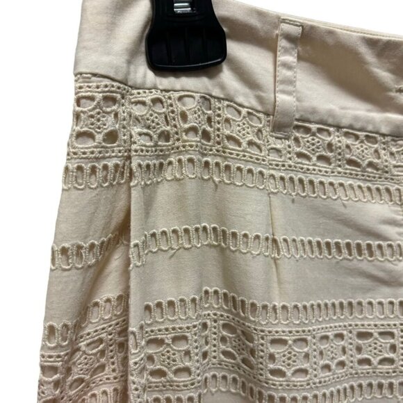 MaxMara Weekend Womens Lace Embroidered Pants Size 4 Beige Fully Lined - Picture 6 of 10